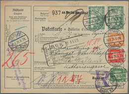 Alle Welt: 1909/1930, Lot Of 29 Covers/cards (incl. 23 Parcel Despatch Forms), Comprising Egypt, Swi - Colecciones (sin álbumes)