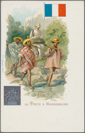 Afrika: Ca. 1900/30, Wenige Neuere, Alben Mit Ca. 130 Karten Sowie Mehrere Dutzend Sammelbilder, übe - Altri - Africa
