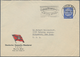 Zeppelinpost Deutschland: 1937/1939, DEUTSCHE ZEPPELIN REEDEREI, 11 Different Envelopes With Adverti - Poste Aérienne & Zeppelin