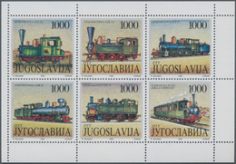 Thematik: Eisenbahn / Railway: 1992, YUGOSLAVIA: Steam Locomotives In A Lot With Approx. 460 Booklet - Treni