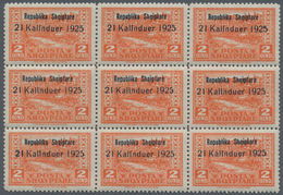 Albanien: 1925, Proclamation Of Republic 2q. Orange ‚Gjirokaster Fortress‘ With Black Opt. ‚Republik - Albanie