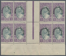 Albanien: 1928, Unissued King Zogu Stamp 5fr. Violet/grey With Opt. ‚Mbretnia Shqiptare‘ In A Lot Wi - Albanie