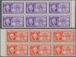 Albanien: 1940, Express Stamps ‚Victor Emanuel III. And Coat Of Arms‘ Complete Set Of Two In A Lot W - Albanie