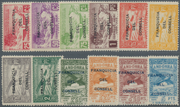 Andorra - Spanische Post: 1932, Not Issued Airmail Set Of 12 With Opt. 'FRANQUICIA DEL CONSELL' In A - Autres & Non Classés