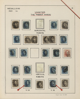 Belgien: 1851/1854, Ribbed Paper, 10c. To 40c., Study Of 24 Used Stamps Incl. Two Pairs, Mainly Good - Collezioni