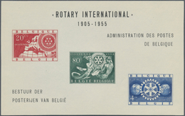 Belgien: 1954, 50 Years Rotary International In A Lot With 45 Special Miniature Sheets With The Impe - Sammlungen