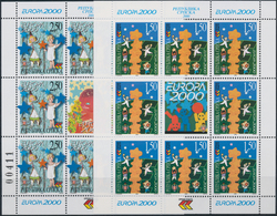 Bosnien Und Herzegowina - Serbische Republik: 2000, Europa, Both Issues In Little Sheets Of 8 Stamps - Bosnia Erzegovina