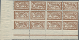 Frankreich: 1900, Merson 50c. Brown/grey, Lot Of 20 Stamps Within Multiples, Mint Never Hinged. Maur - Sammlungen