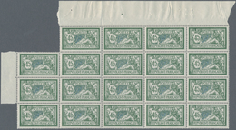 Frankreich: 1906, Merson 45c. Green/blue, Lot Of 67 Stamps Within Multiples, Mint Never Hinged. Maur - Collections