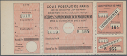 Frankreich - Postpaketmarken: 1919, Four-part Coupon 'COLIS POSTAUX DE PARIS' (remboursement) 50c. T - Sonstige & Ohne Zuordnung