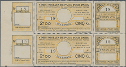 Frankreich - Postpaketmarken: 1930, Three-part Coupon 'COLIS POSTAUX DE PARIS POUR PARIS' 2fr.00 Yel - Sonstige & Ohne Zuordnung