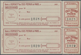 Frankreich - Postpaketmarken: 1930, Two-part Coupon 'COLIS POSTAUX DE PARIS' (Lecram Servant) In Bro - Autres & Non Classés
