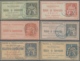 Frankreich - Ganzsachen: 1885/1909, Lot Of Twelve Different Used Telephone Billets, Sight Postal Wea - Altri & Non Classificati