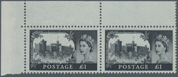 Großbritannien: 1955-58 Castles: Set Of Four Right Hand Corner Marginal Pairs Plus 5s. Corner Margin - Andere & Zonder Classificatie