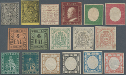 Altitalien: 1852-1862, Small Assembling Of Mint And Rare Stamps Including Sicily Sass.#14 Signed E.D - Sammlungen