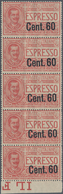 Italien: 1922, Victor Emanuel III. EXPRESS Stamp 50c. Brownish Rose Surch. 'Cent. 60' In A Lot With - Verzamelingen