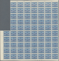 Italien: 1944, Republika Sociale "G.N.R." Issue 10 C. Blue 150 Stamps Mint Never Hinged Large Blocks - Collections