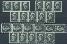 Italien: 1944, Republika Sociale "G.N.R." Issue 15 C. Greenish Grey 220 Stamps Mint Never Hinged Str - Collections