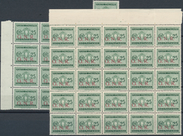 Italien: 1944, Republika Sociale "G.N.R." Issue 25 C. Green 250 Stamps Mint Never Hinged Large Block - Collections