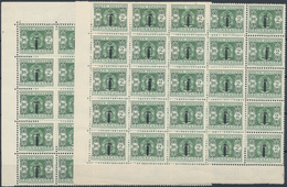 Italien: 1944, Republika Sociale "G.N.R." Issue 2 Lire Deep Green 84 Stamps Mint Never Hinged Large - Collections