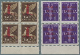 Italien: 1944-45, 2REP. SOC. ITALIANA ISSUES" Assembling Of High Value Stamps And Blocks, Air Mail I - Collections