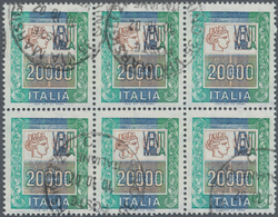 Italien: 1987, Definitive Issue ‚Italia‘ 20.000l. In A Lot With About 100 Stamps Incl. Several Pairs - Collections