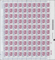 Italien: 2004, 0.45 € Venus Of Urbio, Lot Of Nine Complete (folded) Sheet Of 100 Stamps, Each Showin - Verzamelingen