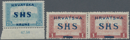 Jugoslawien: 1918, SHS Overprints, Lot Of 13 Stamps With "wrong" Overprints (designated For Other St - Briefe U. Dokumente