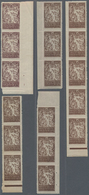 Jugoslawien: 1920. "Chanbreakers" Varieties. Four Stock Card With Various Degrees Of OFFSETS Of The - Brieven En Documenten