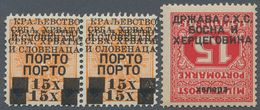 Jugoslawien - Portomarken: 1918/1919, Overprints On Bosnia/Austria, Specialised Assortment Of Apprx. - Timbres-taxe