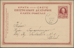 Kreta - Ganzsachen: 1900/12 16 Unused And Used Postal Stationery Postcards, With And Without Overpri - Crète