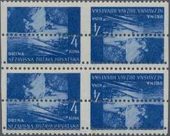 Kroatien: 1941/1942, Definitives "Pictorials", 4k. Ultramarine "River Drina", Specialised Assortment - Kroatië