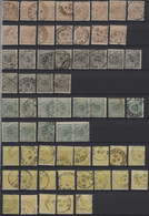 Luxemburg: 1875/1879, Definitives Coat Of Arms", Used Assortment Of 132 Stamps Of All Denominations, - Altri & Non Classificati