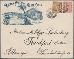 Monaco: 1895/1957, Covers, Some Real Used Ppc And Few Used Stationery (60), Mostly From Corresponden - Used Stamps