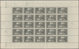 Monaco: 1933/1937, Definitives "Buildings", 15c.-2fr., Complete Set Of 17 Values In (folded) Sheets - Used Stamps