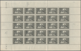 Monaco: 1933/1937, Definitives "Buildings", 15c.-2fr., Complete Set Of 17 Values In (folded) Sheets - Gebruikt