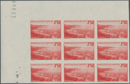 Monaco: 1939/1943, Definitives "Views", Complete Set Of 29 Values In IMPERFORATE Blocks Of Nine, Min - Used Stamps