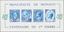 Monaco: 1985, Stamp Centenary Souvenir Sheet, Epreuve De Luxe On Thick Unwatermarked Paper, Size 14, - Used Stamps