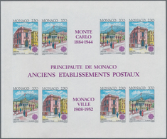 Monaco: 1990, Cept Souvenir Sheet IMPERFORATE, Lot Of 44 Pieces Mint Never Hinged. Maury 1759A Nd (4 - Used Stamps