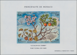 Monaco: 1994, Monaco, The Four Seasons(Fruits), Souvenir Sheet IMPERFORATE, 50 Pieces Unmounted Mint - Used Stamps