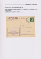 Österreich: 1945, 1.WIENER AUSHILFSAUSGABE, Attraktive Spezialsammlung Mit Frankaturen Der 5 Pfennig - Collections