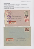 Österreich: 1945/1952, REKOZETTEL, Sammlung Mit 38 Einschreibebriefen Mit Frankaturen Aus Den Versch - Colecciones