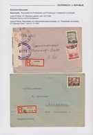 Österreich: 1945/1952, REKOZETTEL, Sammlung Mit 38 Einschreibebriefen Mit Frankaturen Aus Den Versch - Verzamelingen