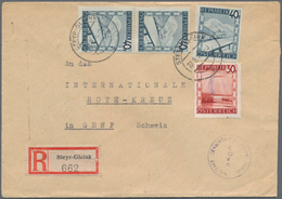 Österreich: 1946/1953, Sammlungsbestand Von 110 Zensur-Belegen Mit Frankaturen Der Landschafts-und T - Collections