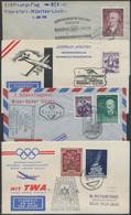 Österreich: 1955/1987 (ca.), Gemischte Sammlung Auf Blankoseiten Aufgezogen Mit über 30 Flugpostbele - Collections