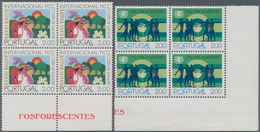 Portugal: 1975, Accumulation Of Four Different Commemorative PHOSPHOR Stamps In Different And Large - Other & Unclassified