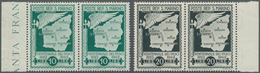 San Marino: 1943, Downfall Of Facism UNISSUED Airmail Stamps 10 Lire Green And 20 Lire Grey-black Wi - Oblitérés