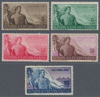 San Marino: 1948, Working Day Complete Set Of Five In A Lot With 13 Sets, Mint Never Hinged, Mi. 464 - Gebraucht