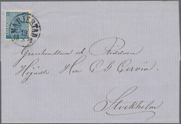 Schweden: 1830/1865, Four Pre Philatelic Respective Stampless Folded Letter Sheets As Well As One St - Lettres & Documents