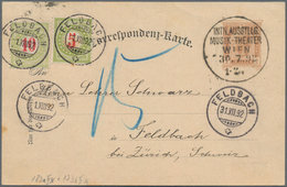 Schweiz: 1892-1910: Sieben Ungewöhnliche Postkarten, Dabei Zwei Karten Mit Schweiz. Portomarken (ein - Lotes/Colecciones